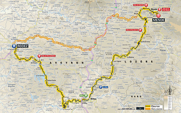 2015 Tour de France stage 14 map