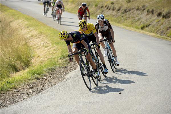 Alejandro Valverde leads Chris Froome