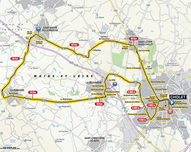 2018 Tur de France stage 3 map