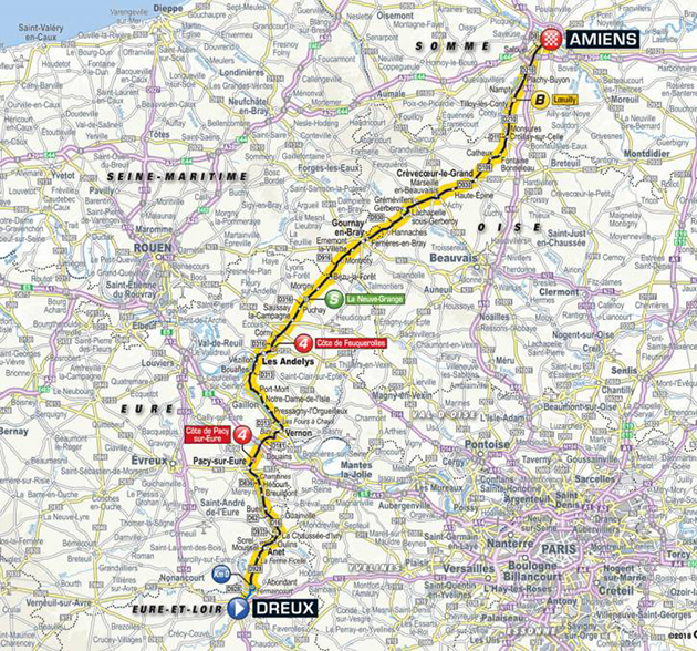 2018 Tour de France stage 8 map