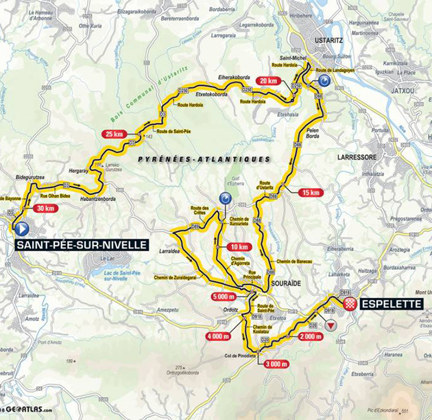 2018 Tour de France stage 20 map