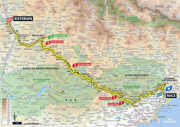 Tour de France stage 3 map