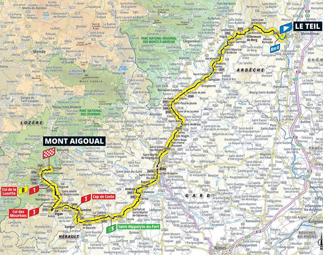 2020 Tour de France stage 6 map