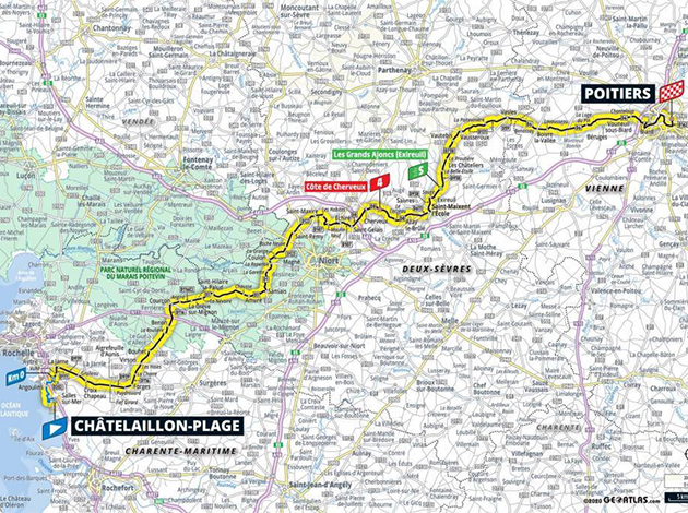 Tour de France stage 11 map