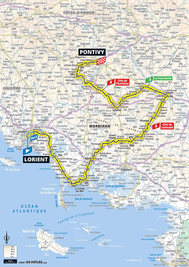 2021 Tour de France stage 3 map