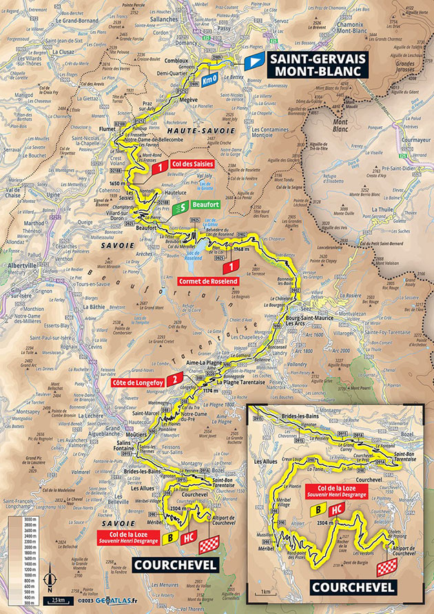 2023 Tour de France stage 17 map