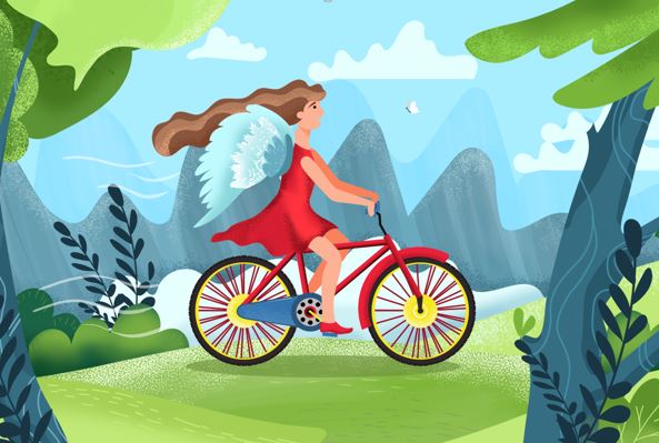 Woman cycling