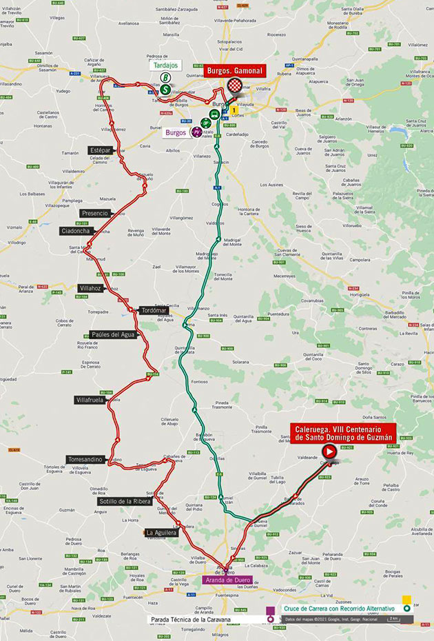 Vuelta stage 2 map