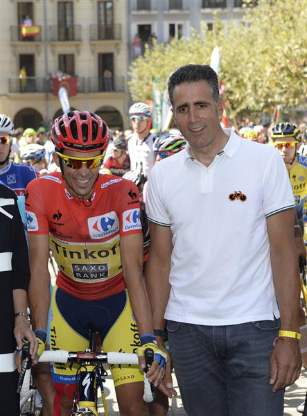 Alberto Contador with Miguel Indurain