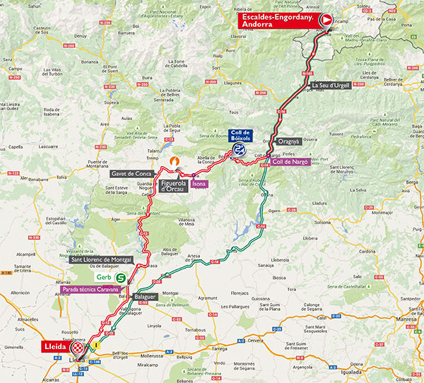 Vuelta stage 12 map