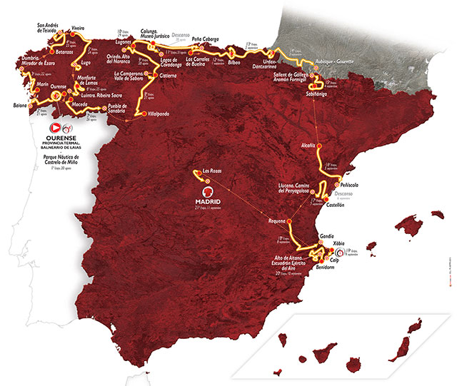 2016 Vuelta a Espana map