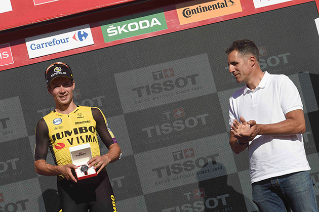 Primoz roglic and Miguel Indurain