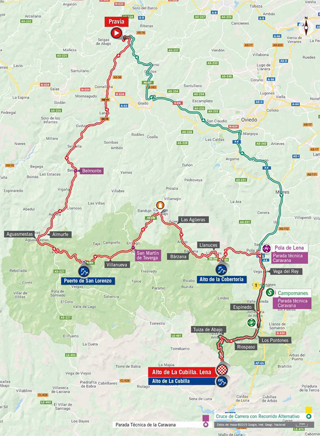 Vuelta stage 16 map