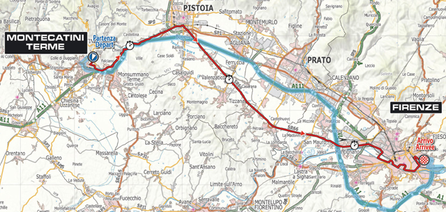 Elite Men's team time trial map