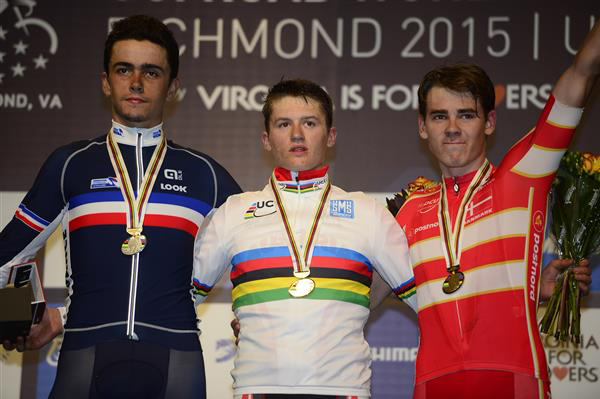 Junior men's podium