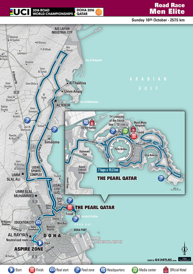 Eite men's road race map