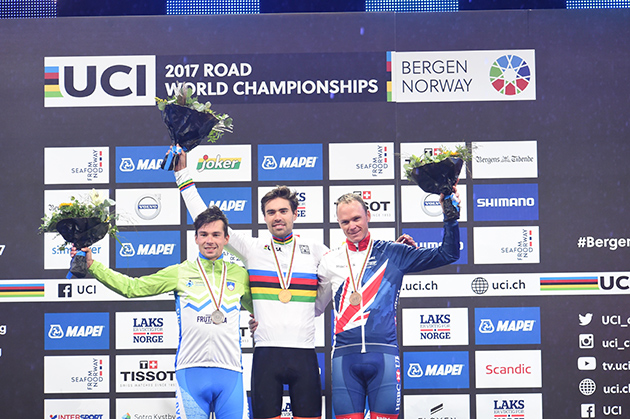 Mens time trial championship podium