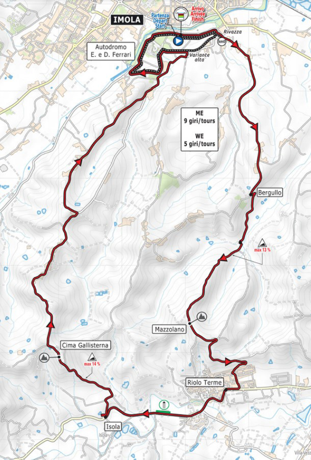 Men's road race map